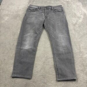 Diesel Waykee Regular Straight Button Fly Jeans Mens 32x24.5 Gray Designer Biker